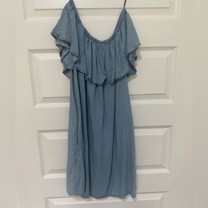 Strapless jeans soft material dress from Zara